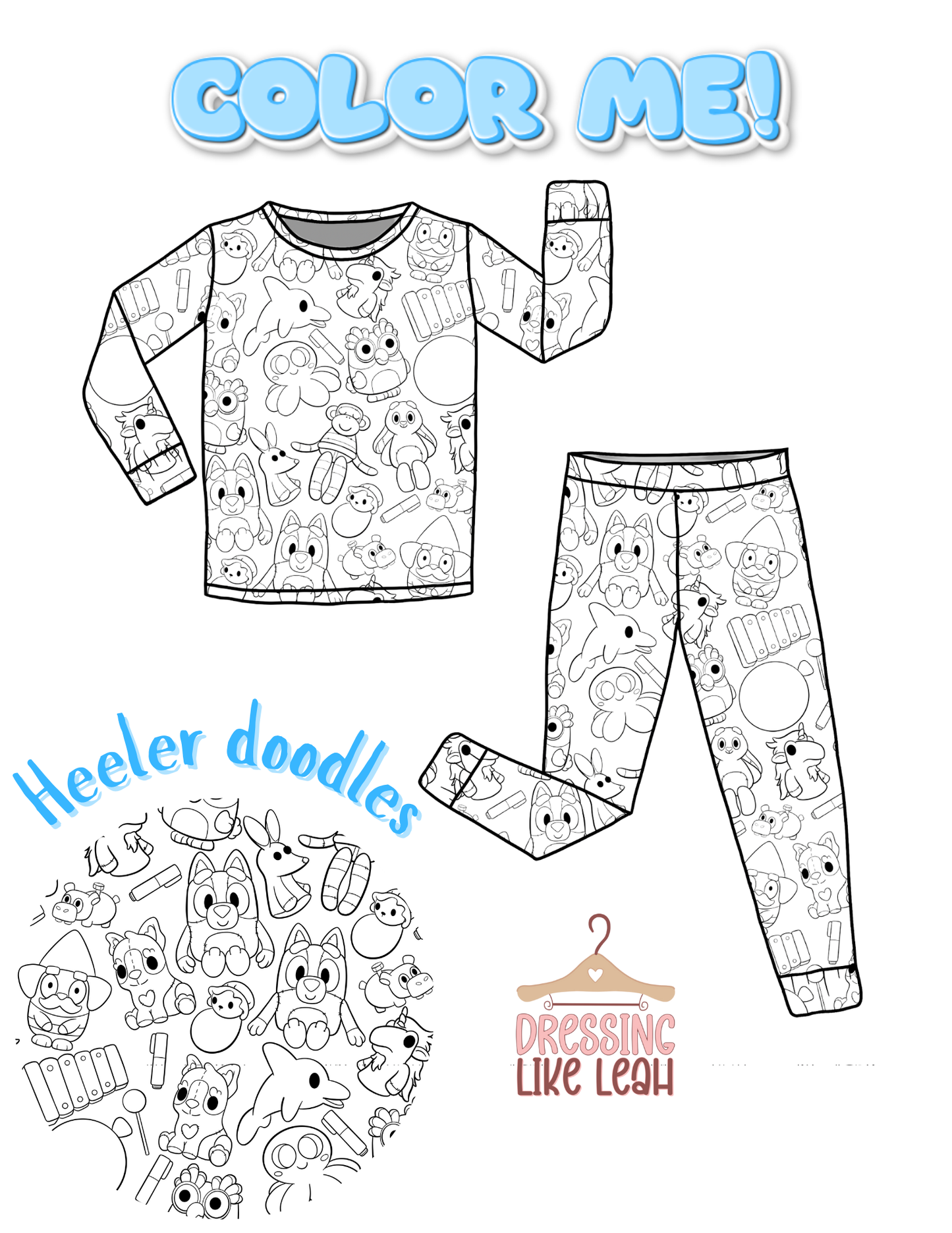 PREORDER - HEELER DOODLES - BAMBOO SET
