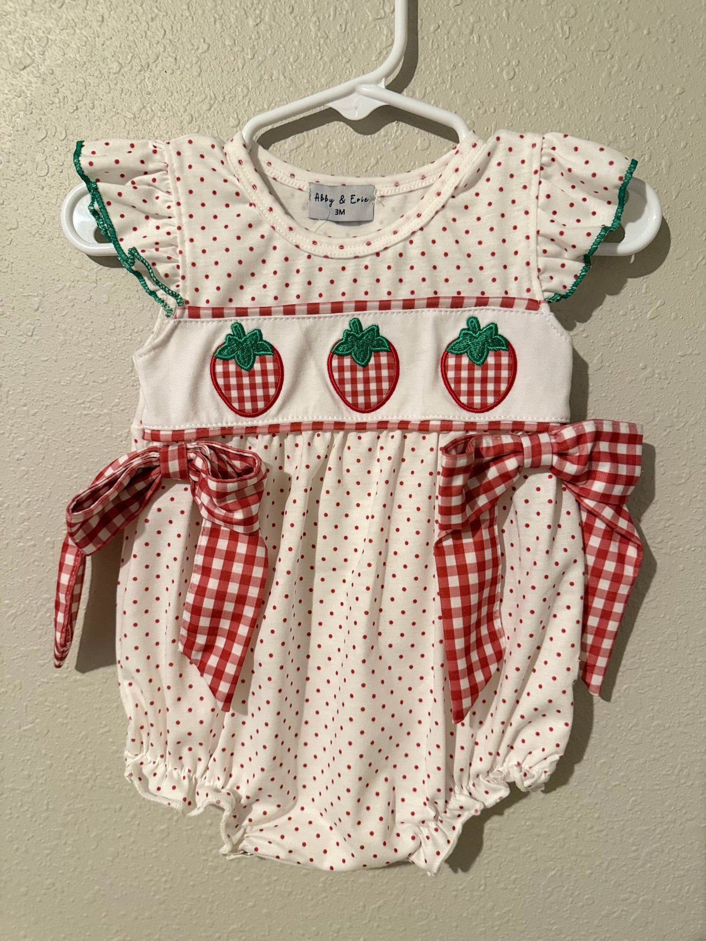 Strawberry bubble romper