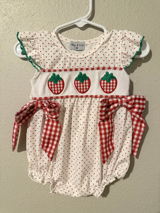 Strawberry bubble romper