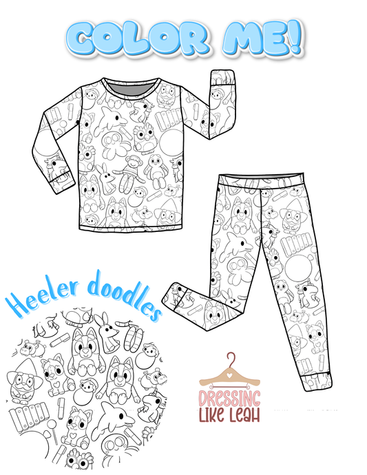 PREORDER - HEELER DOODLES - BAMBOO SET